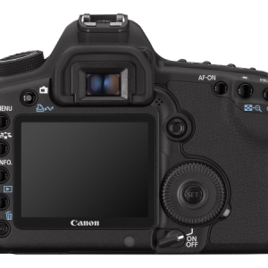 Canon EOS 5D Mark II, vista traseira (imagem ilustrativa)