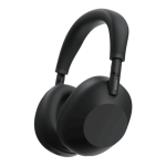 Sony WH-1000XM6 pretos, vista de três quartos